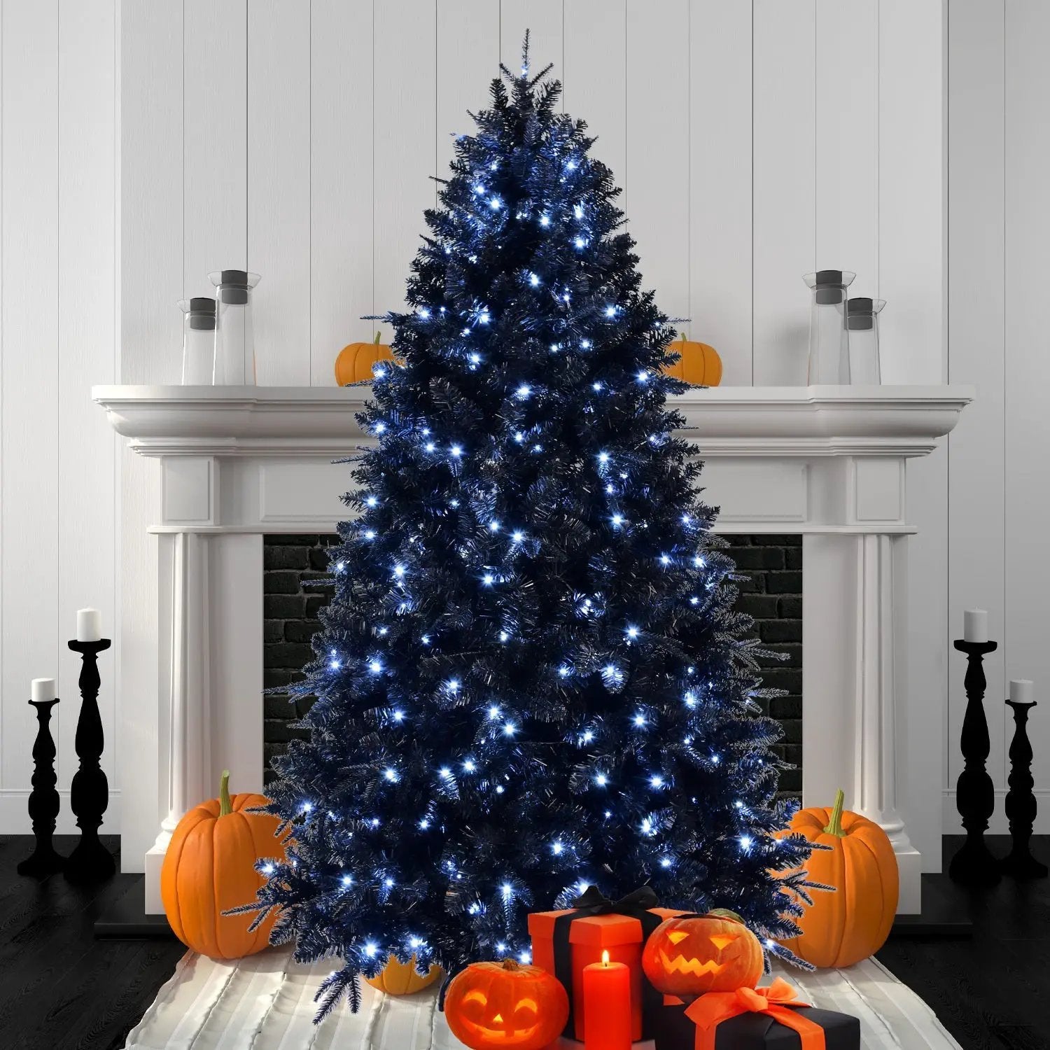 The 6-Foot Pre-Lit Black Christmas Tree by HouseOfZazla