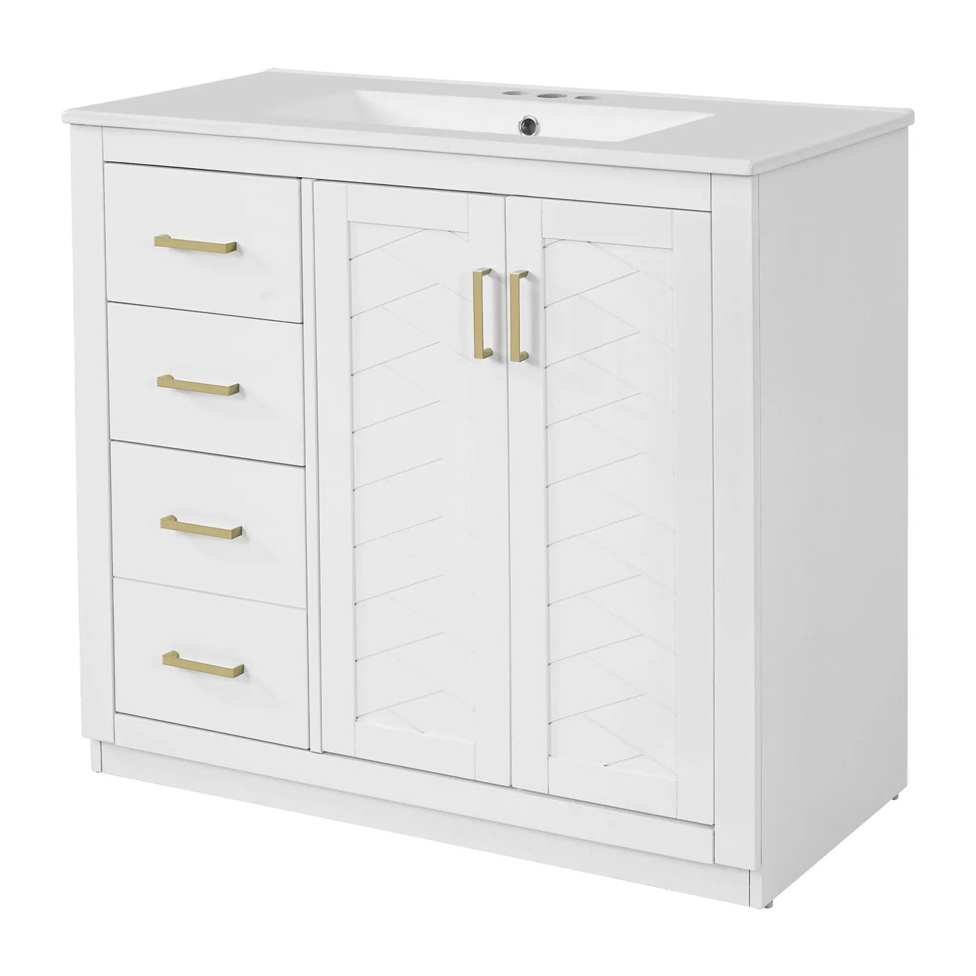 Bathroom Vanity With Sink Combo, Storage Cabinet, Freestanding Set With 3 Drawers & Soft Closing Doors by Unique Piece Furniture