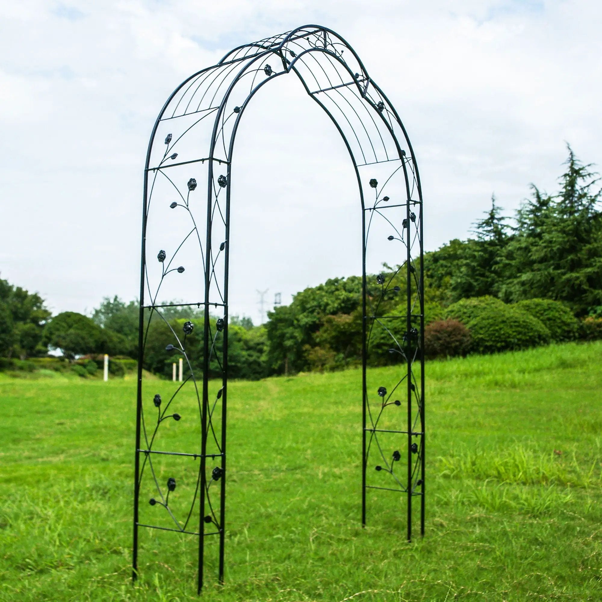 Metal Garden Arch Assemble Freely With 8 Styles Garden Arbor Trellis Climbing Plants Support Rose Arch by HouseOfZazla