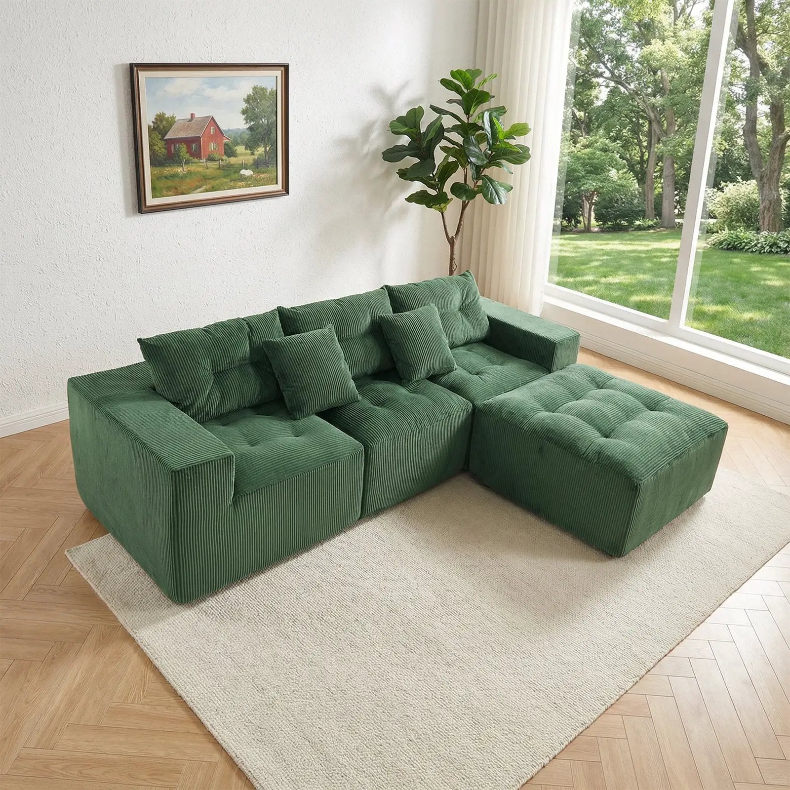 101" L-Shaped Modular Compression Sofa by HouseOfZazla