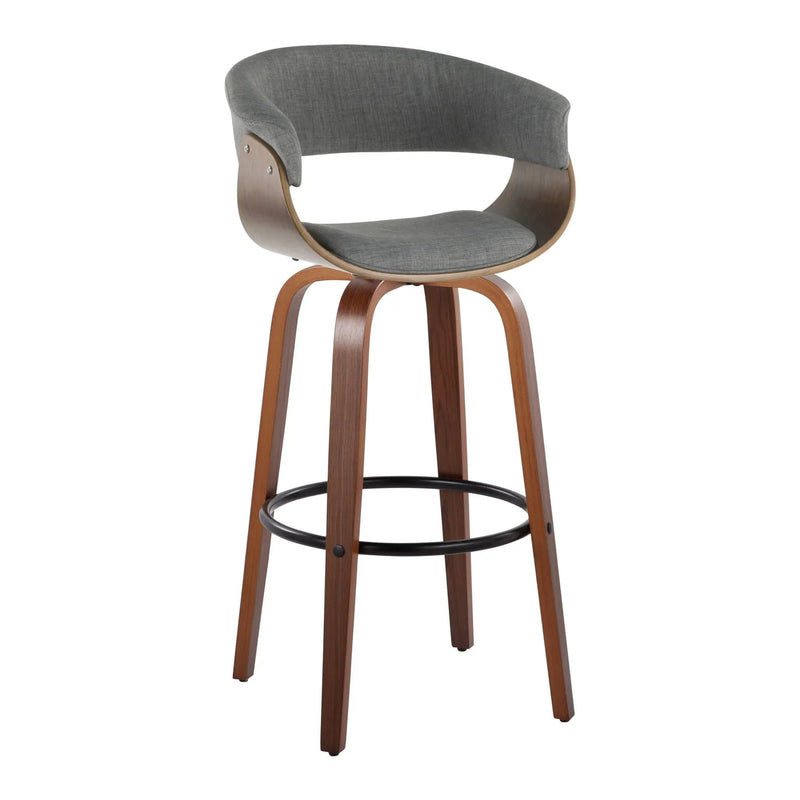 Vintage Mod - Mid Century Modern Fixed Height Barstool With Swivel & Round Footrest (Set of 2) by Unique Piece Furniture