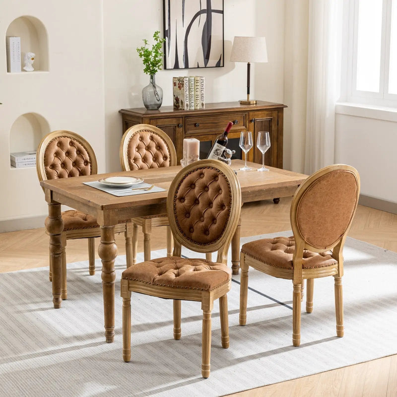 Set of 2 French Style Solid Wood Antique Dining Chairs by BLAKHOM
