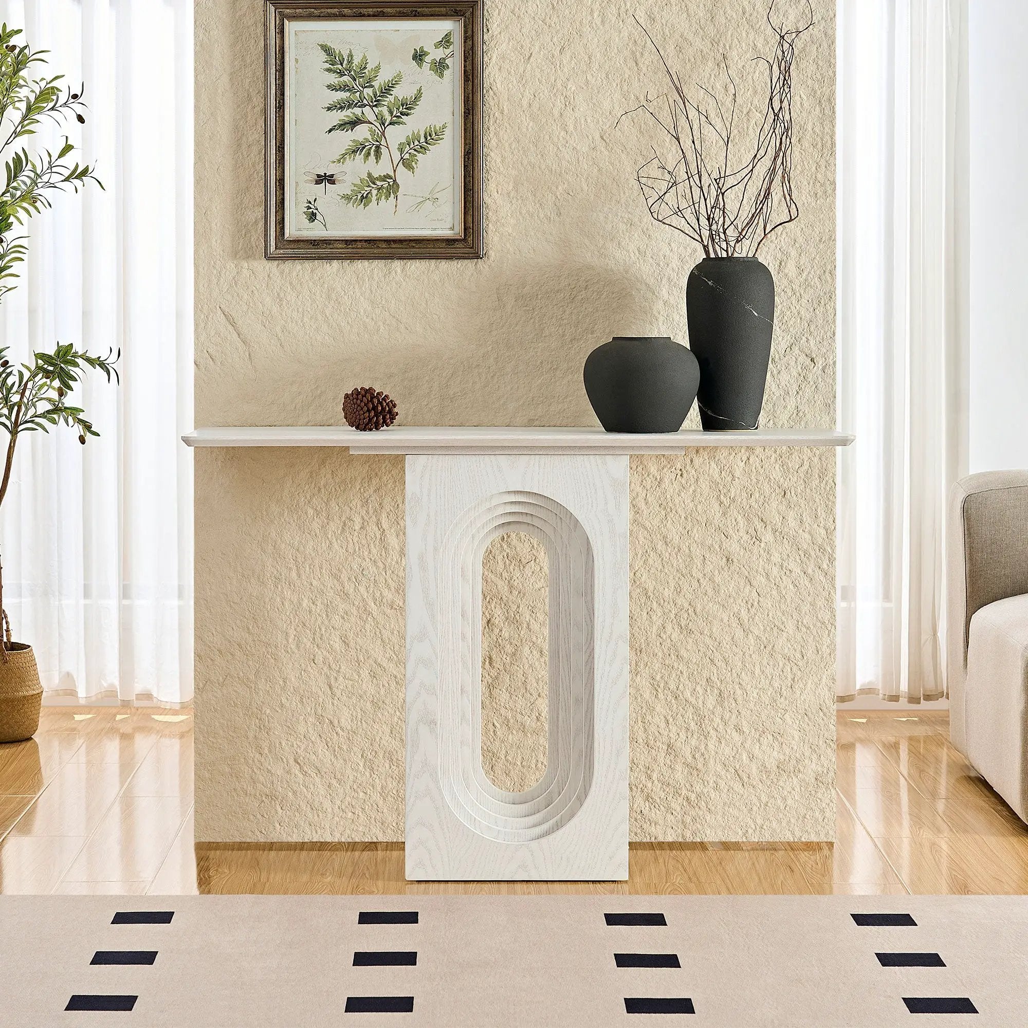 47.24 Inch Entryway Table with Unique Loopback Design by HouseOfZazla