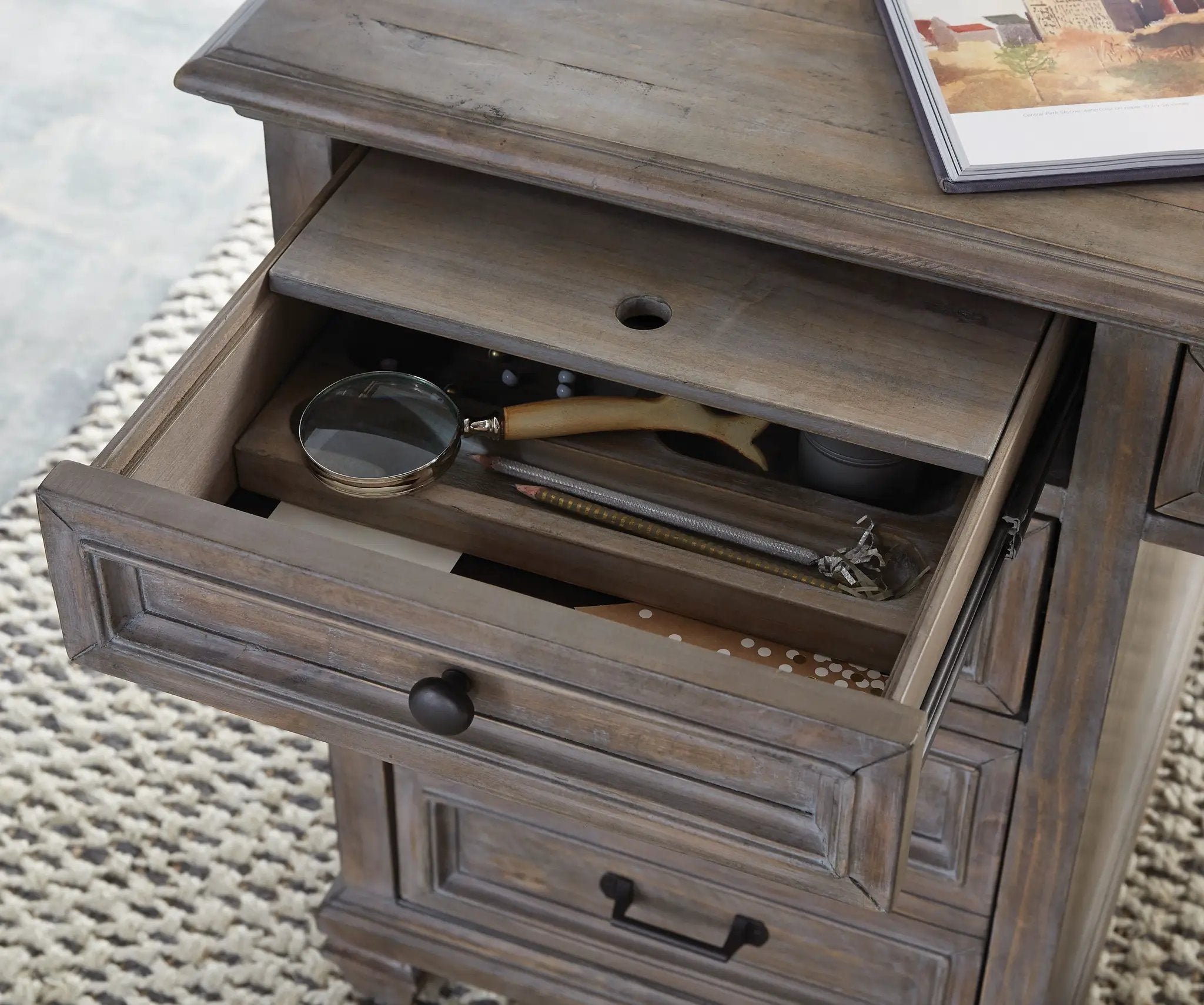 Lancaster - Executive Desk - Dove Tail Gray by Unique Piece Furniture