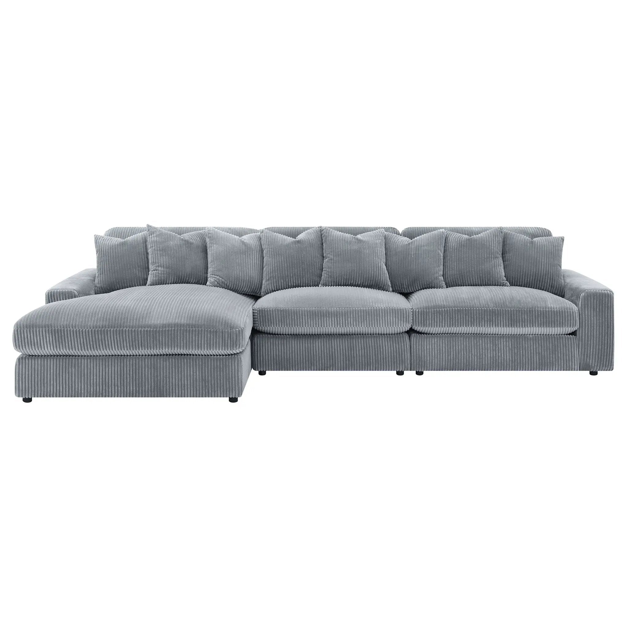 Blaine Upholstered Reversible Chaise Sectional Sofa Fog by Unique Piece Furniture