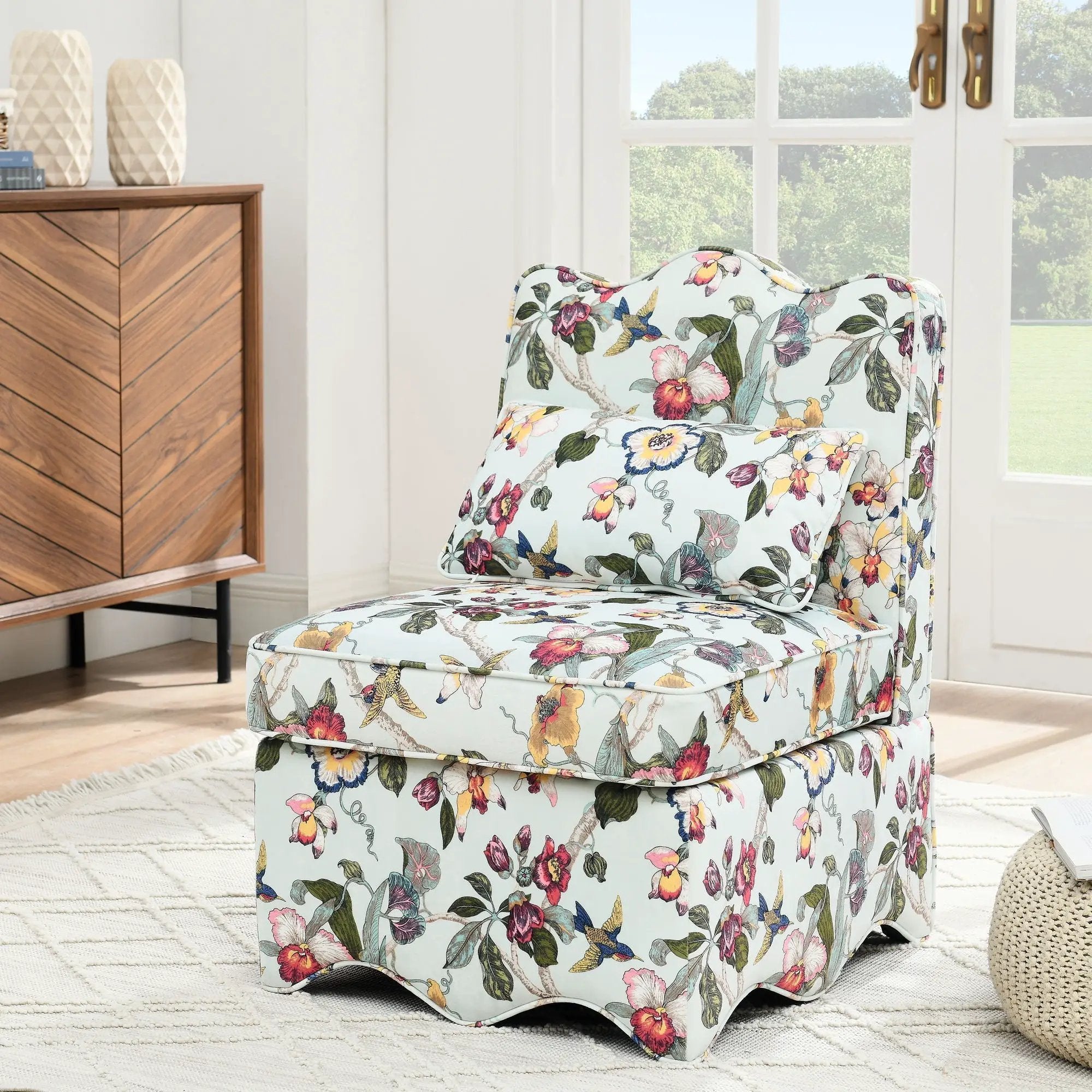 Stylish Flannel Dining Chair With Soft Cushion And Backrest by HouseOfZazla