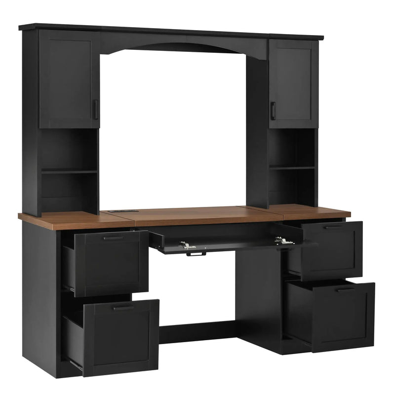 ON-Trend Farmhouse Arched Computer Desk with Hutch by HouseOfZazla