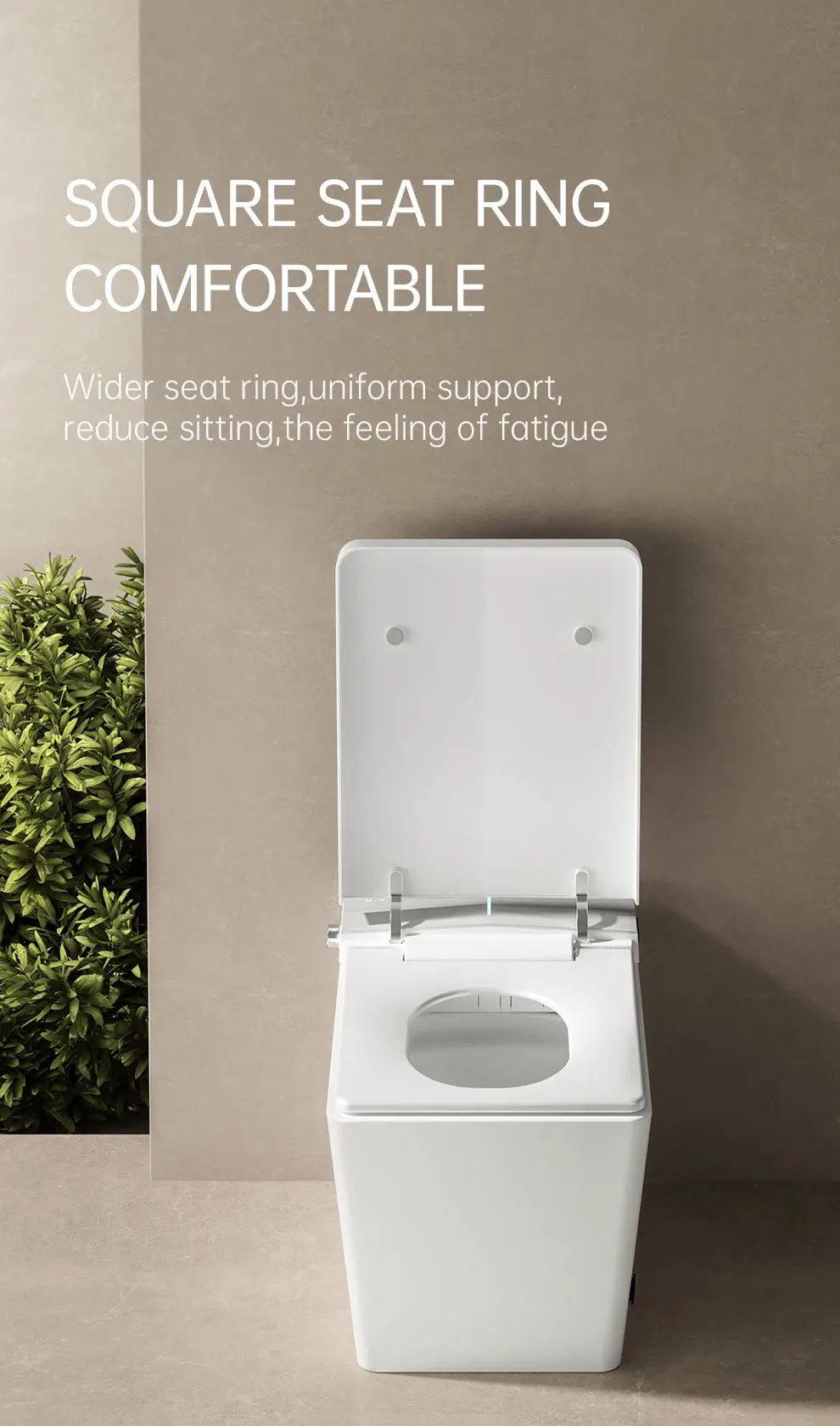 Square Smart Toilet with Built-in Tank for Modern Bathroom by HouseOfZazla