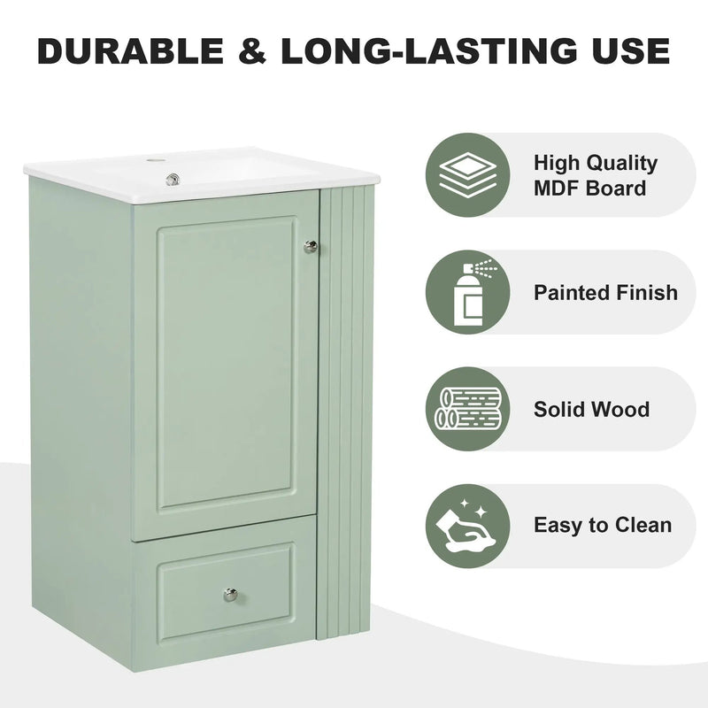 20" Freestanding Bathroom Vanity with Ceramic Sink by HouseOfZazla