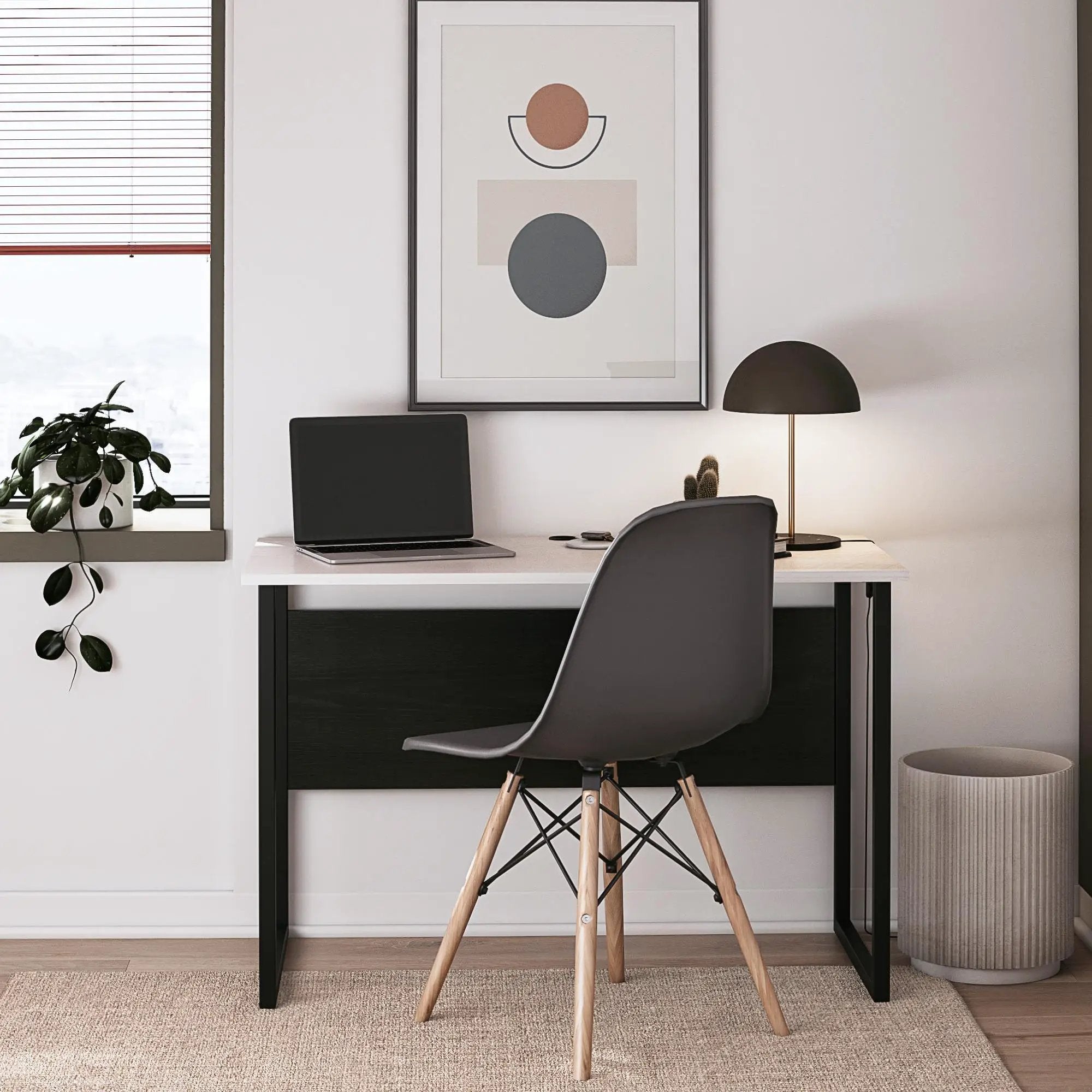 Sorina - Writing Desk - White / Light Oak by Unique Piece Furniture