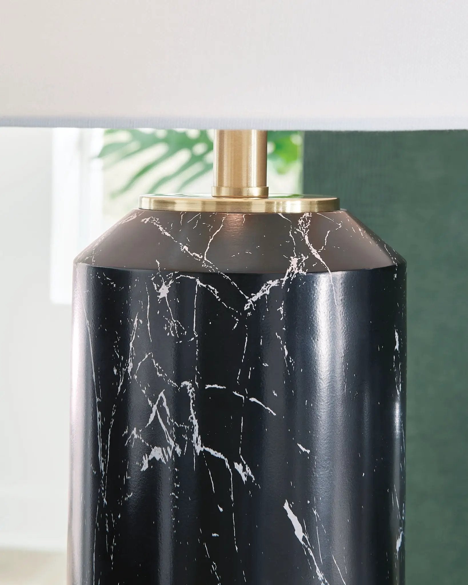 Hanzila - Poly Table Lamp - Black / Gold Finish by Unique Piece Furniture