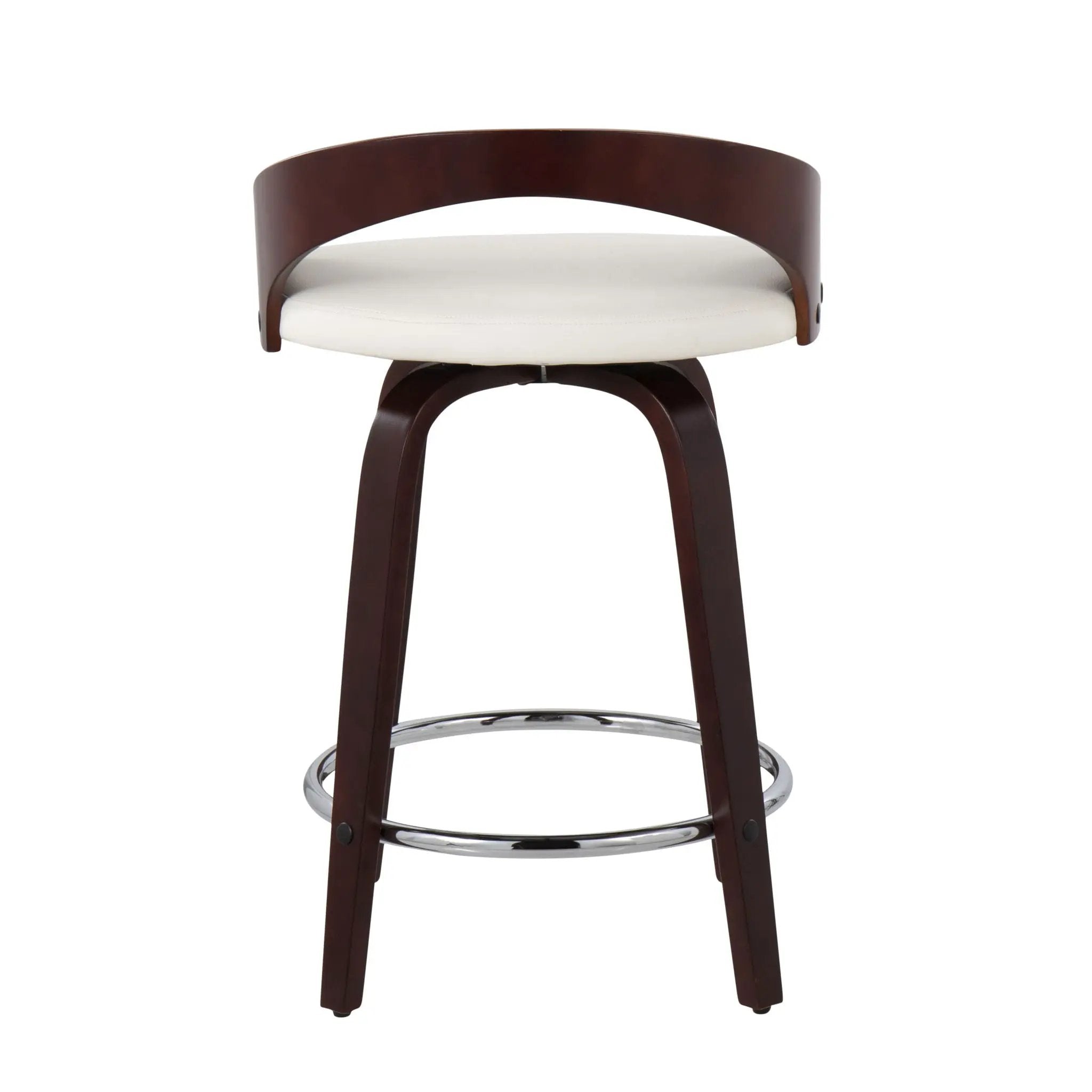 Grotto - Contemporary Fixed Height Counter Stool & Swivel With Round Footrest (Set of 2) by HouseOfZazla