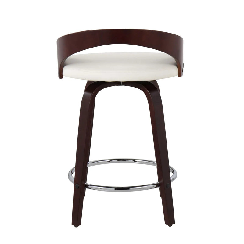Grotto - Contemporary Fixed Height Counter Stool & Swivel With Round Footrest (Set of 2) by HouseOfZazla