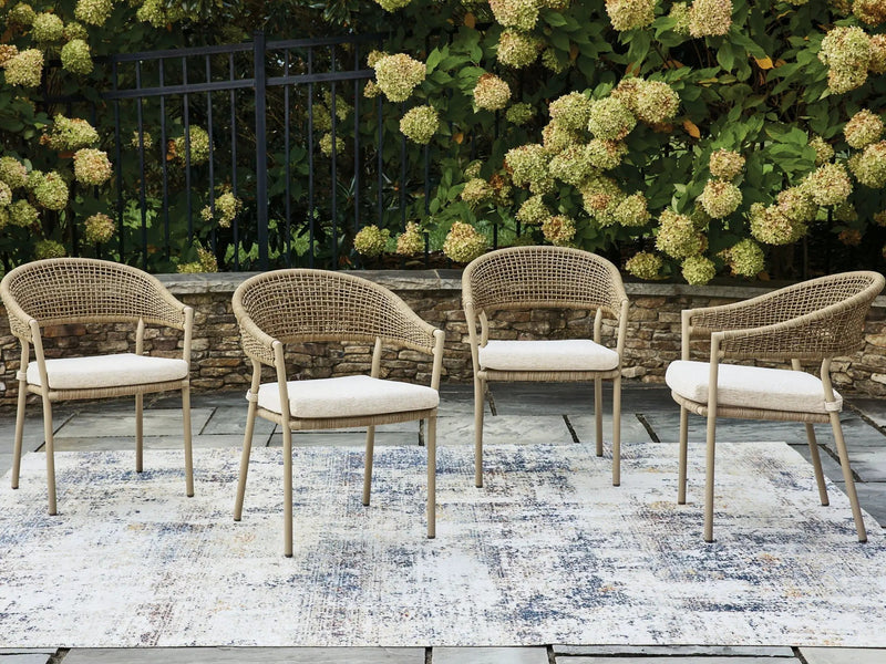 Orchard Beach - Arm Chair With Cushion (Set of 4) - Beige by Unique Piece Furniture