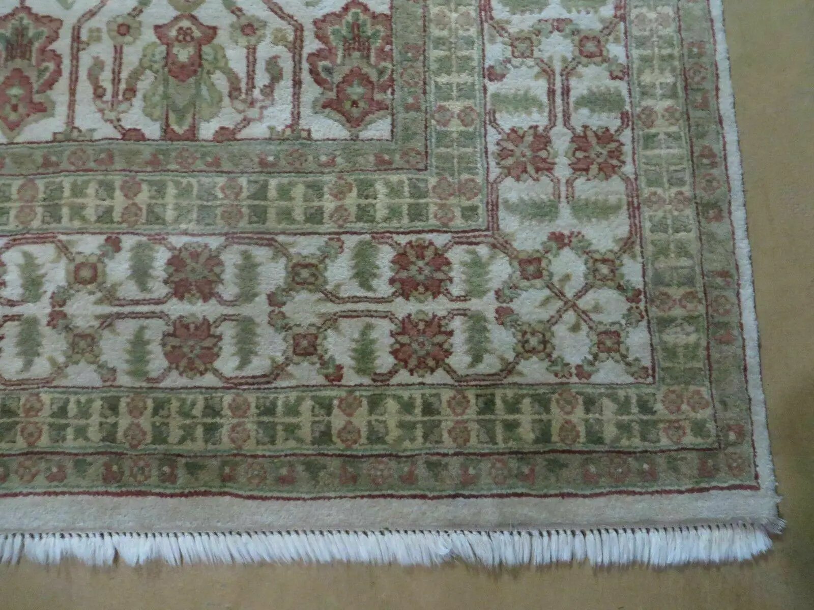8' 5" X 12' Handmade India Agra Floral Oriental Wool Rug Tea Washed Carpet Nice by Jewel Rugs