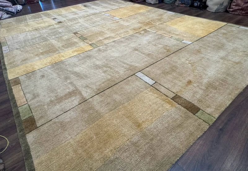 Tufenkian Tibetan Rug 12x16, Handmade Wool Modern Area Rug, Palace Size Carpet by Jewel Rugs