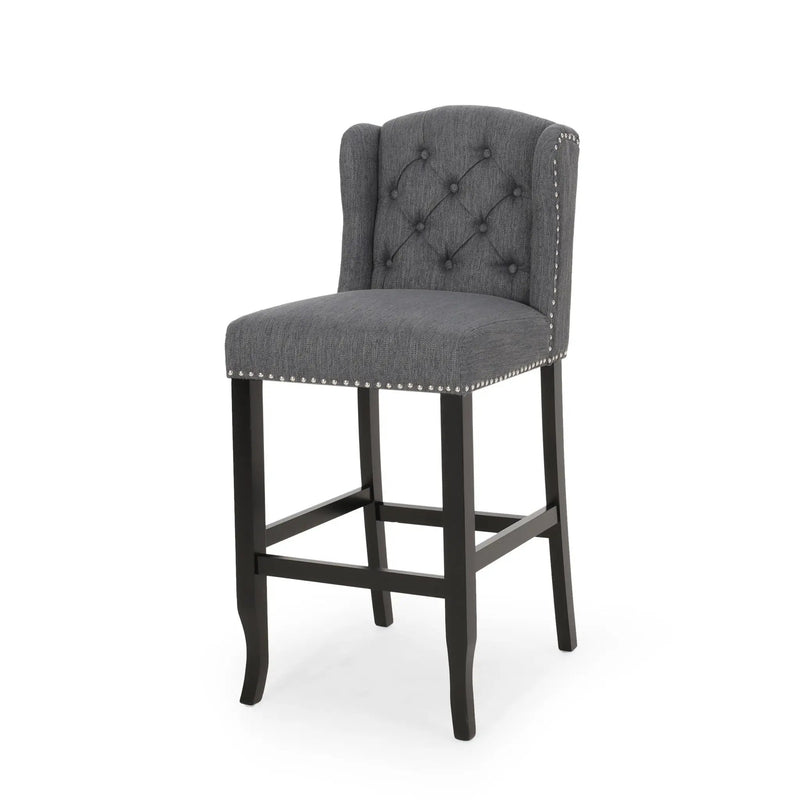 Vienna Contemporary Fabric Tufted Wingback Counter Stools (Set of 2) by HouseOfZazla