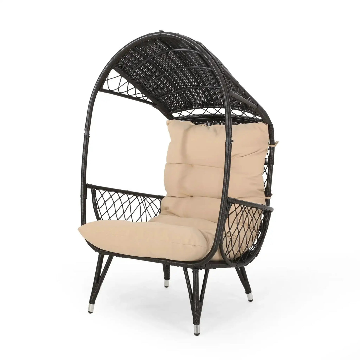 Outdoor Wicker Standing Basket Chair With Cushion by HouseOfZazla