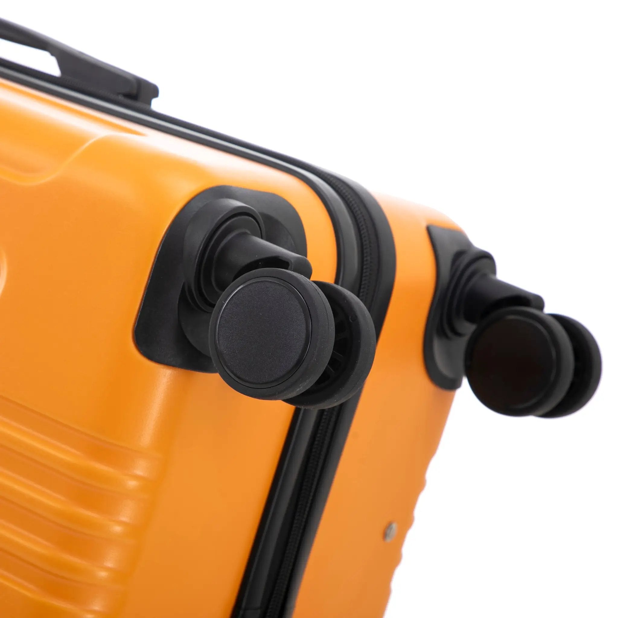 3-Piece ABS Spinner Wheel Luggage Set in Black and Orange by HouseOfZazla