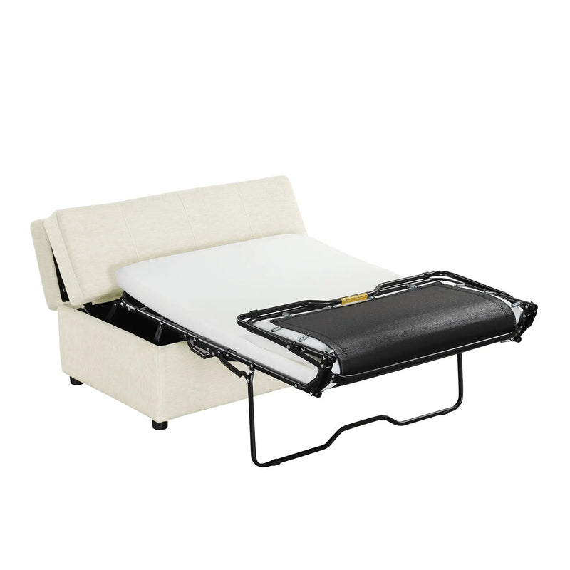 Twin Size Folding Ottoman Sleeper Bed With Mattress Convertible Guest Bed