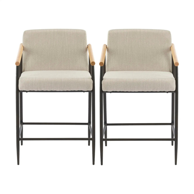 Mid Century Modern Counter Stool Set With Iron Frame by HouseOfZazla