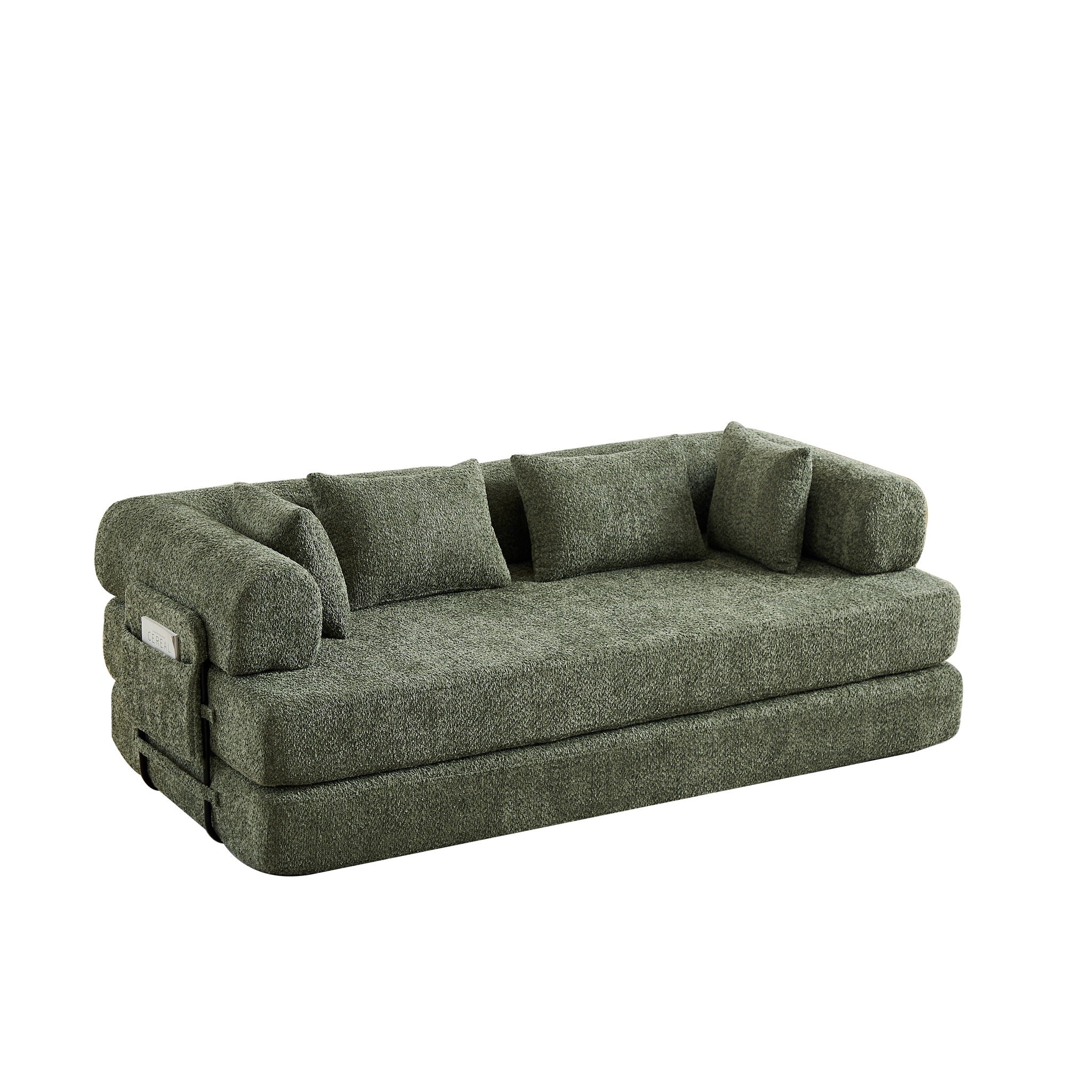 Convertible Sleeper Sofa Bed With Cylindrical Pillow by HouseOfZazla