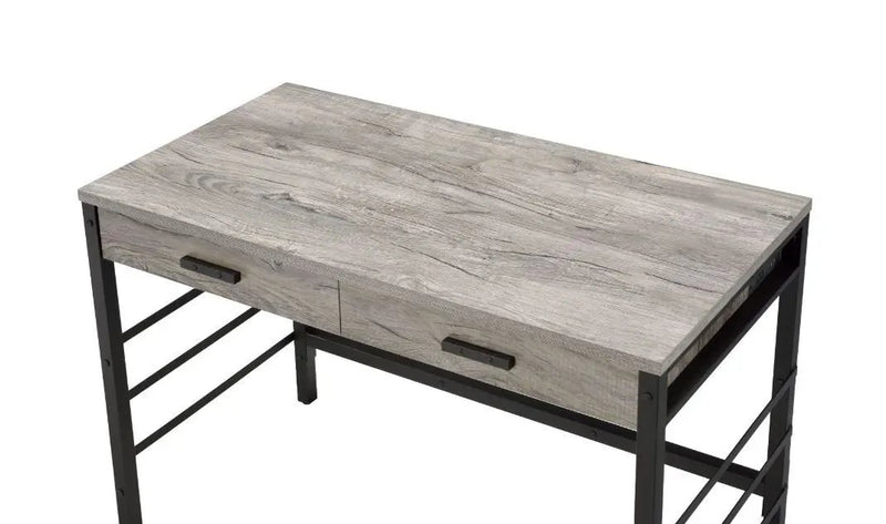 Disho - Writing Desk With USB - Light Weathered Oak & Black by Unique Piece Furniture