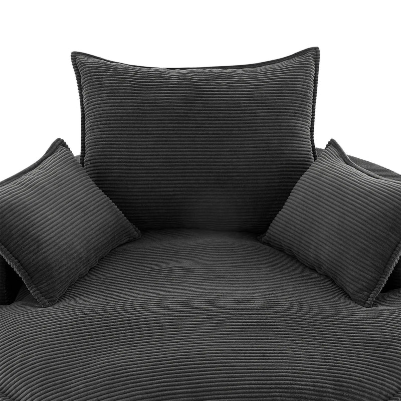 360° Swivel Accent Barrel Chair With Dual Layer Cushion And 3 Removable Pillows by HouseOfZazla