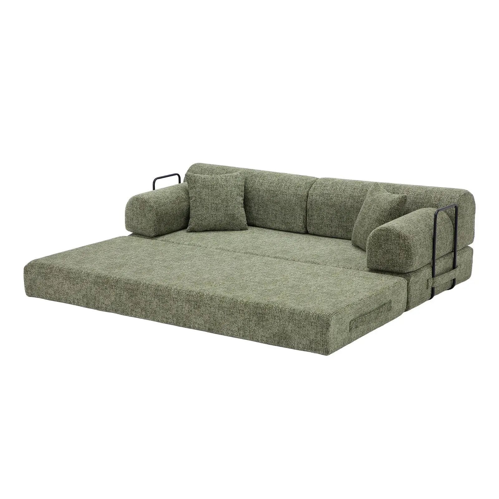 Modern 2 Tone Fabric Convertible Sleeper Sofa Bed by HouseOfZazla