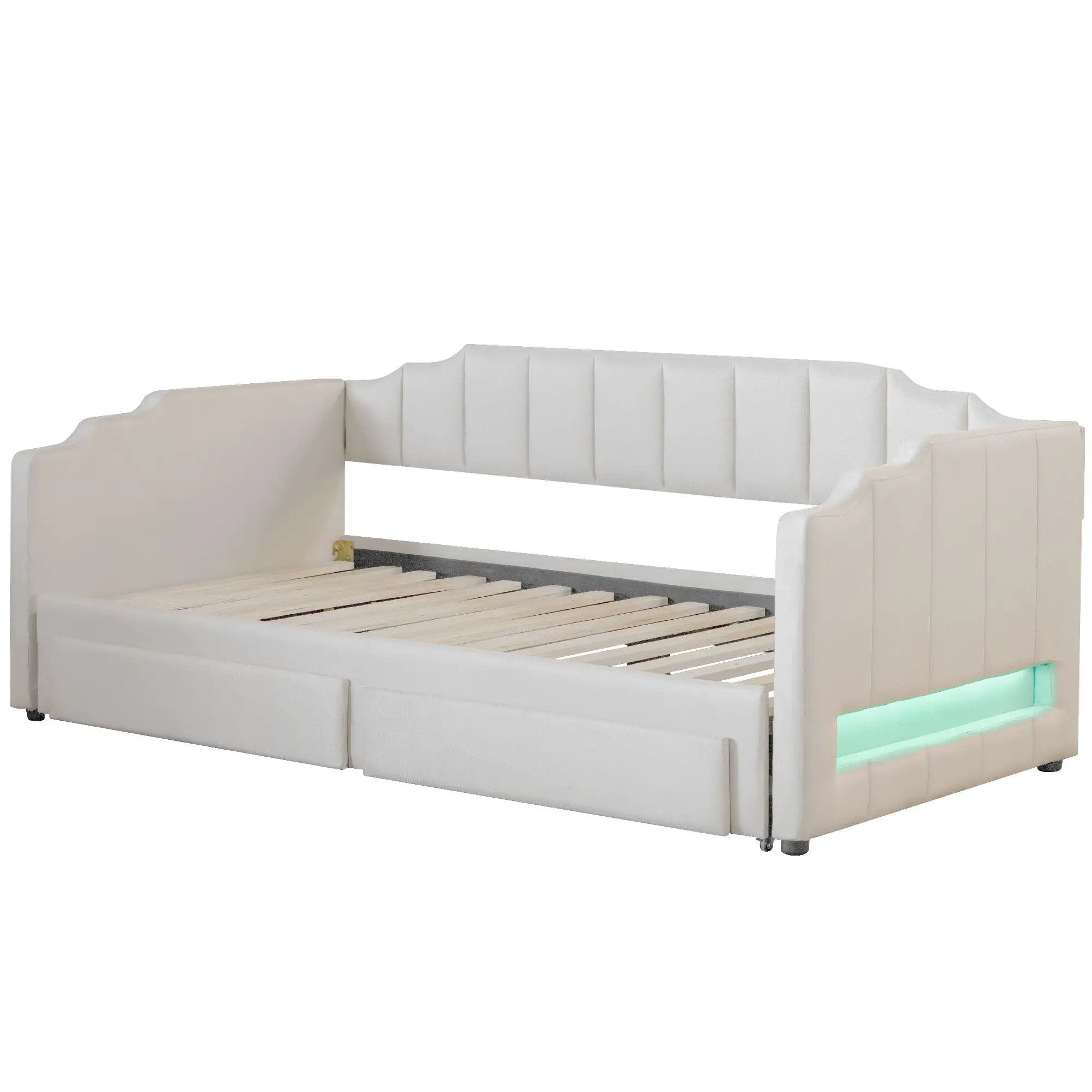 Extendable Daybed With LED Light And 2 Storage Drawers by HouseOfZazla