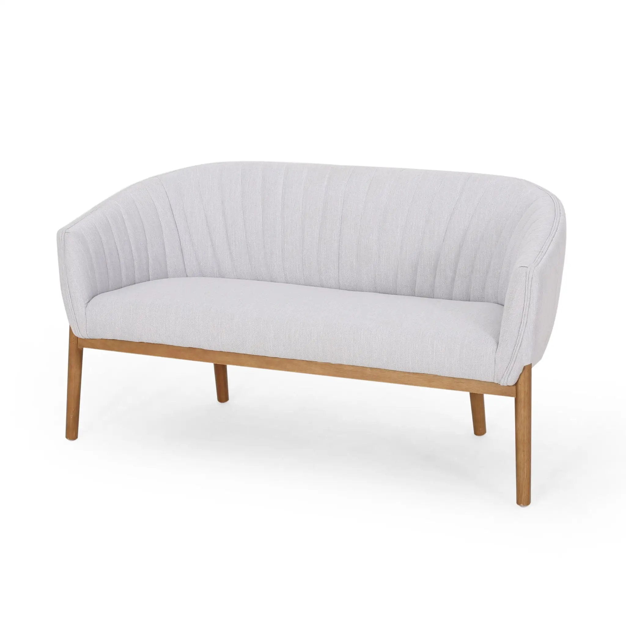 Mid Century Modern Loveseat With Channel Stitched Backrest by HouseOfZazla