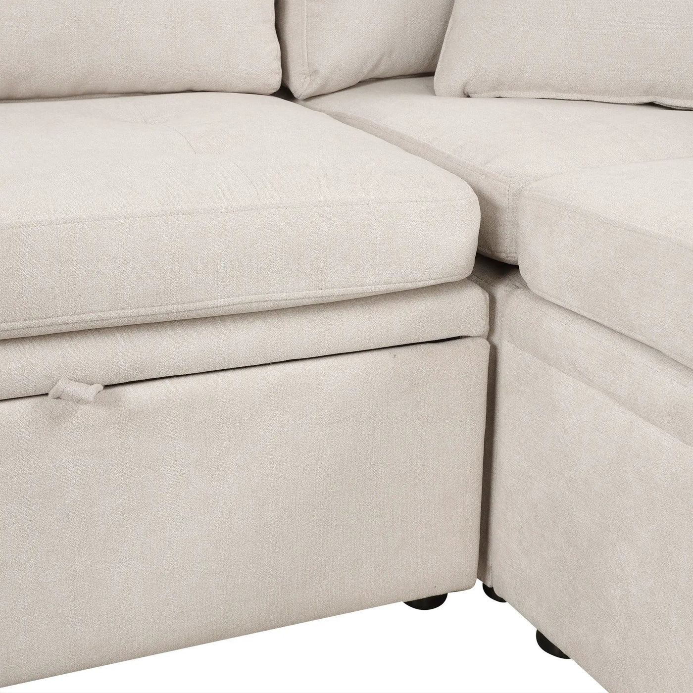Oversized Sectional Sofa U-Shaped Sofa Couch Pull-Out Sofa Bed With Two Throw Pillows For Living Room by HouseOfZazla