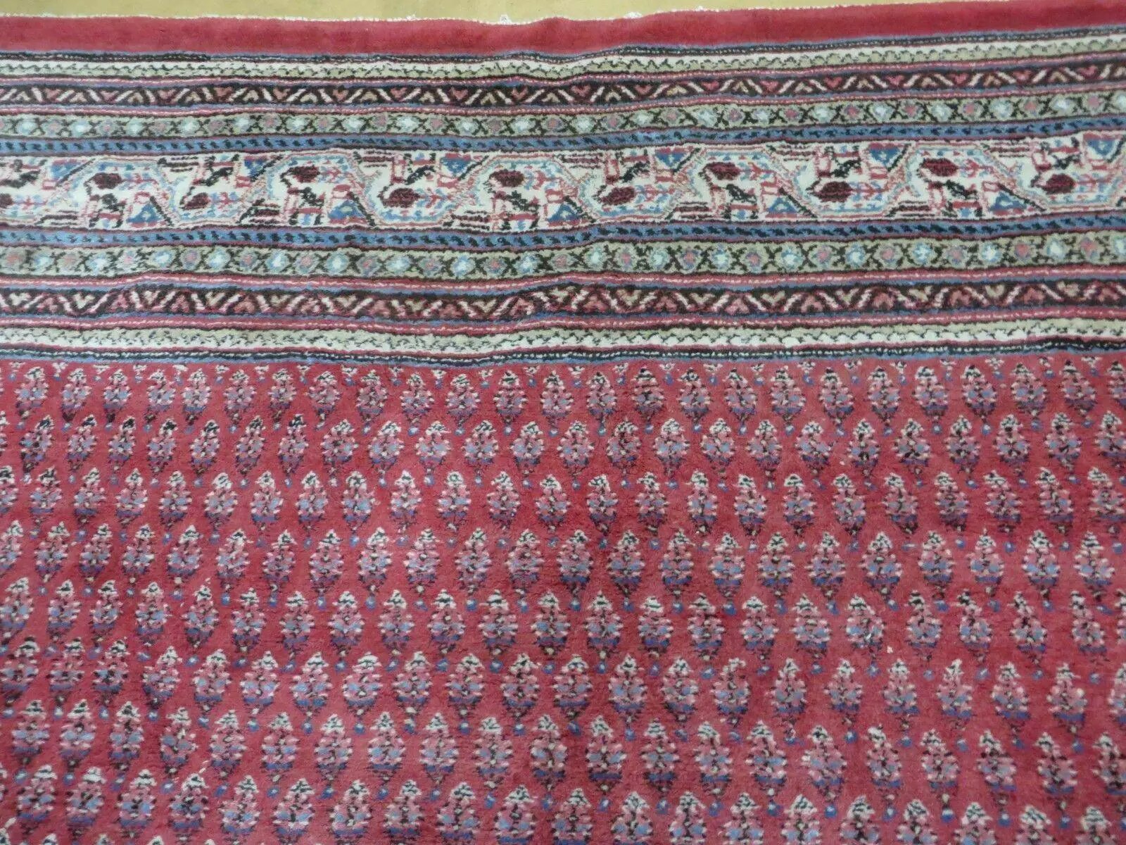 7' X 9' Vintage India Oriental Paisley Handmade Wool Rug Red Vegetable Dyes by Jewel Rugs
