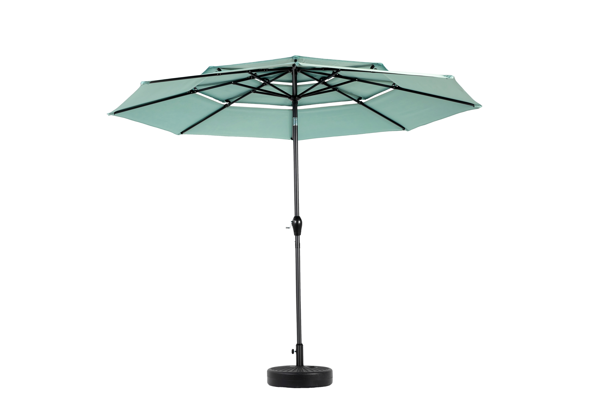Aluminium 10ft 3 Tier Auto-Tilt Outdoor Patio Umbrella - Light Green by HouseOfZazla