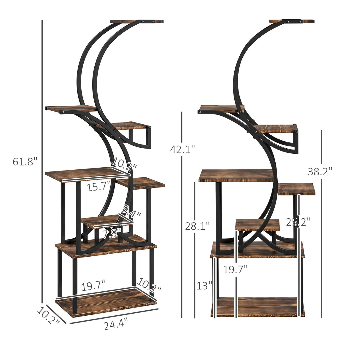 S-Shaped Plant Stand - 8 Tier Plant Shelf by HouseOfZazla