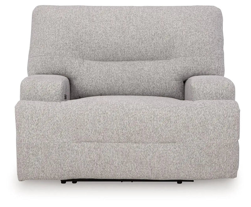 Acklen Place - 4 Pc. - 3-Piece Power Reclining Sectional Sofa With Raf Chaise, Wide Seat Power Recliner - Pewter by Unique Piece Furniture