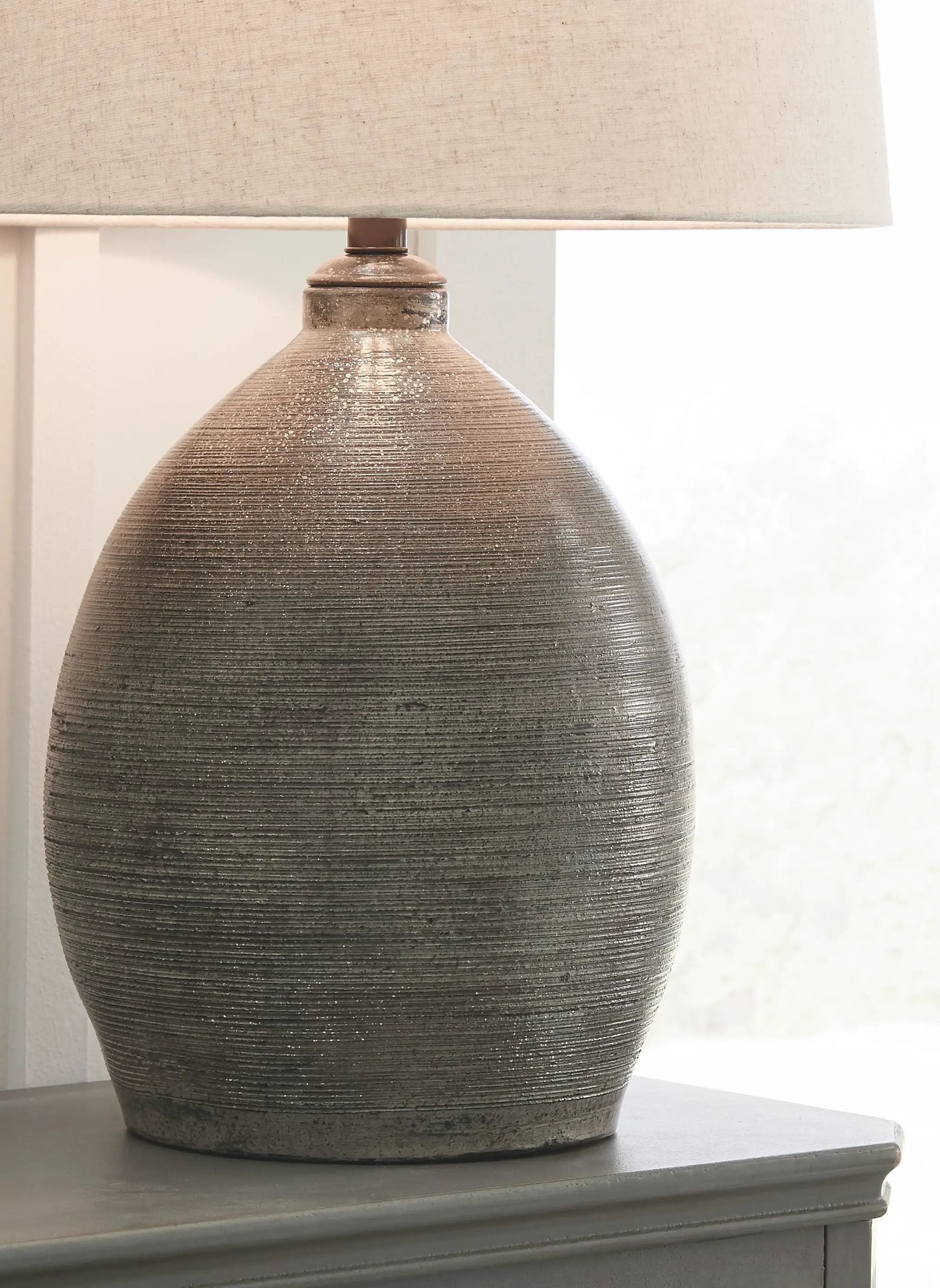 Joyelle - Terracotta Table Lamp - Gray by Unique Piece Furniture