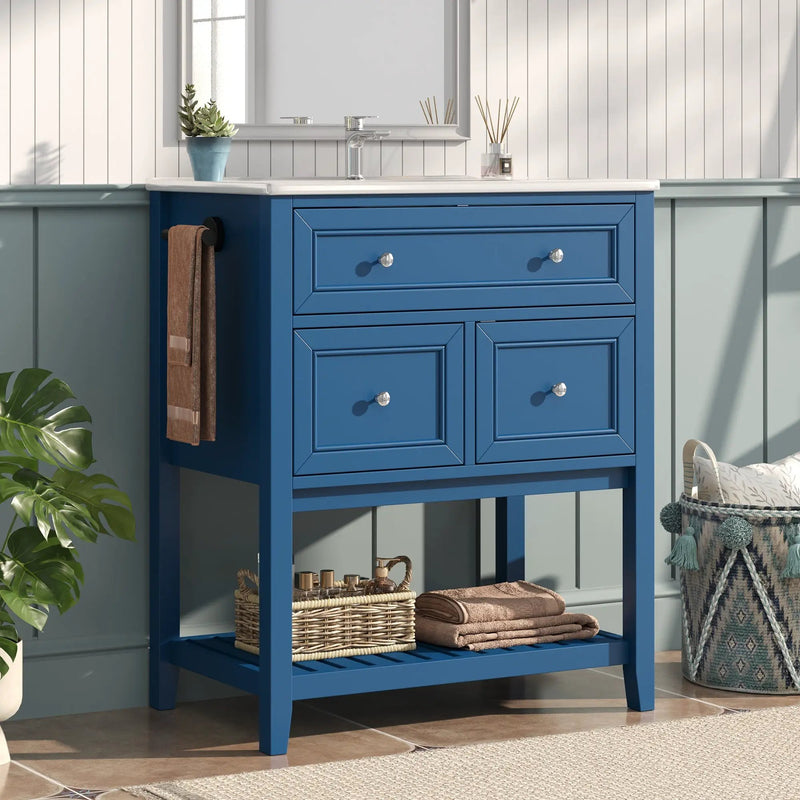 30" Navy Blue Bathroom Vanity by HouseOfZazla