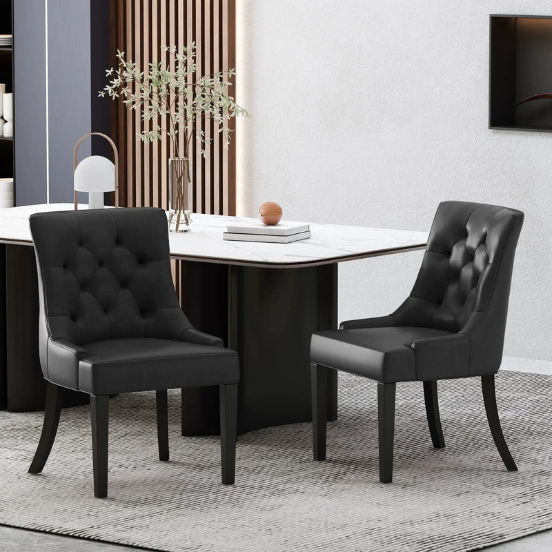 Cheney Contemporary Dining Chair Tufted Upholstery (Set of 2) by HouseOfZazla