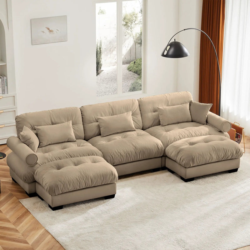 Super Comfort Oversized Modular Sectional Sofa With Movable Ottoman by HouseOfZazla