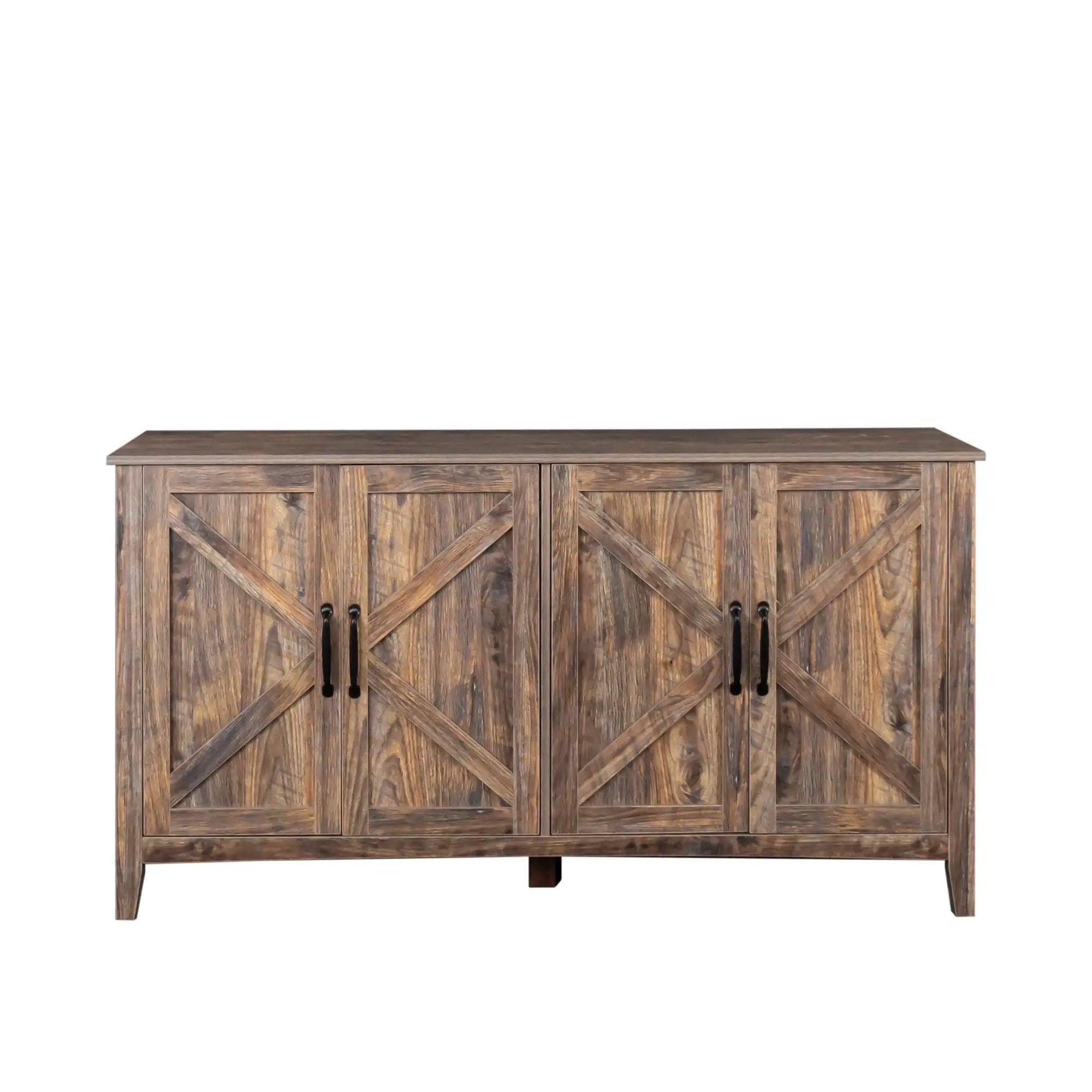 Cabinet with 4 Doors and 4 Open Shelves Freestanding Sideboard by HouseOfZazla