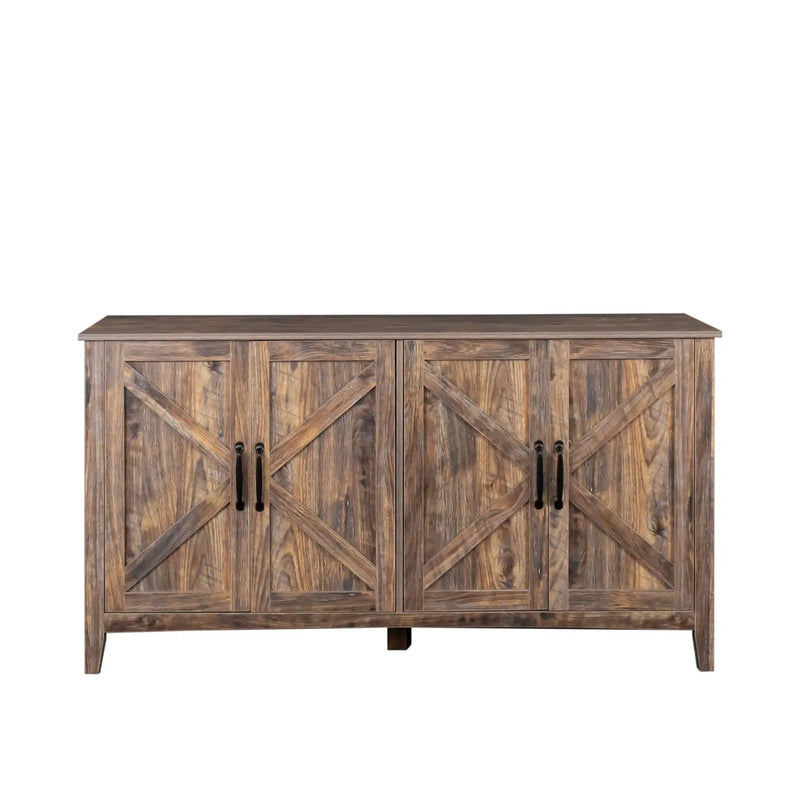 Cabinet with 4 Doors and 4 Open Shelves Freestanding Sideboard by HouseOfZazla