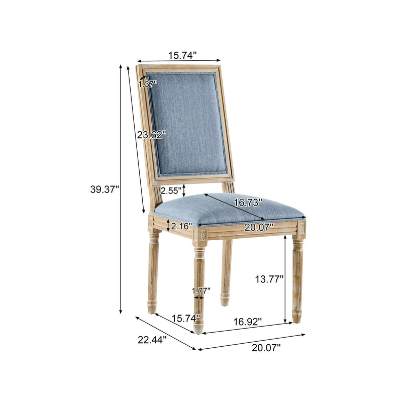 French Country Style Dining Chair With Upholstered Seating And Fluted Legs by HouseOfZazla
