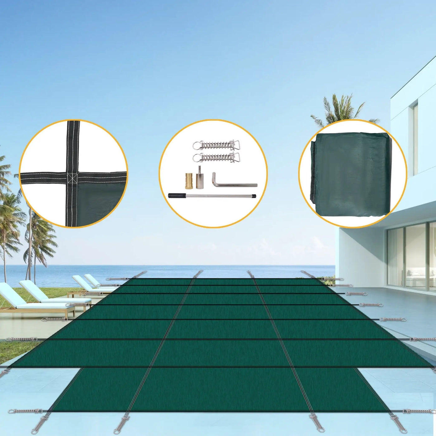 16 x 32 Ft High Strength Pool Safety Cover for Inground Pools by HouseOfZazla
