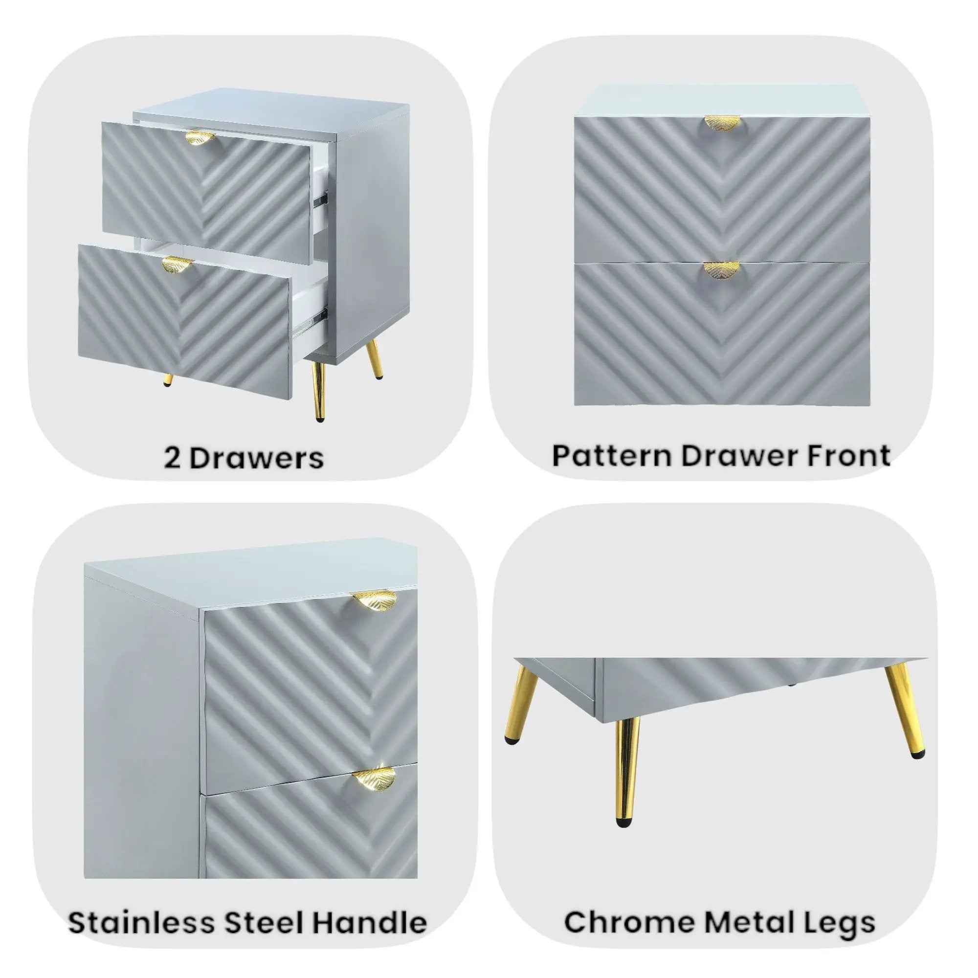 Gaines - High Gloss Nightstand by Unique Piece Furniture