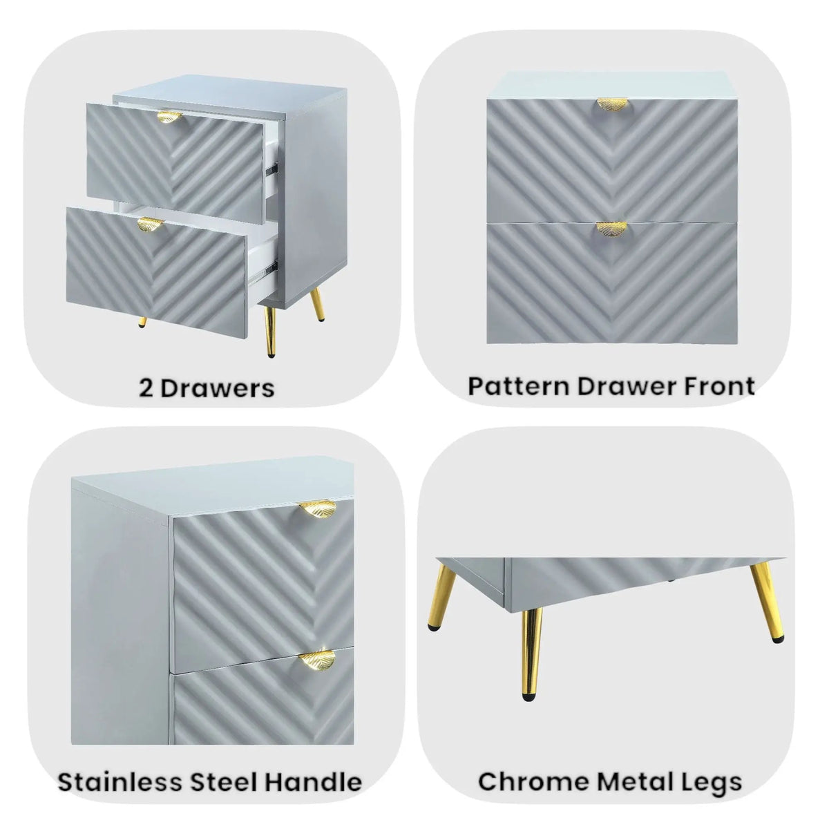 Gaines - High Gloss Nightstand by Unique Piece Furniture
