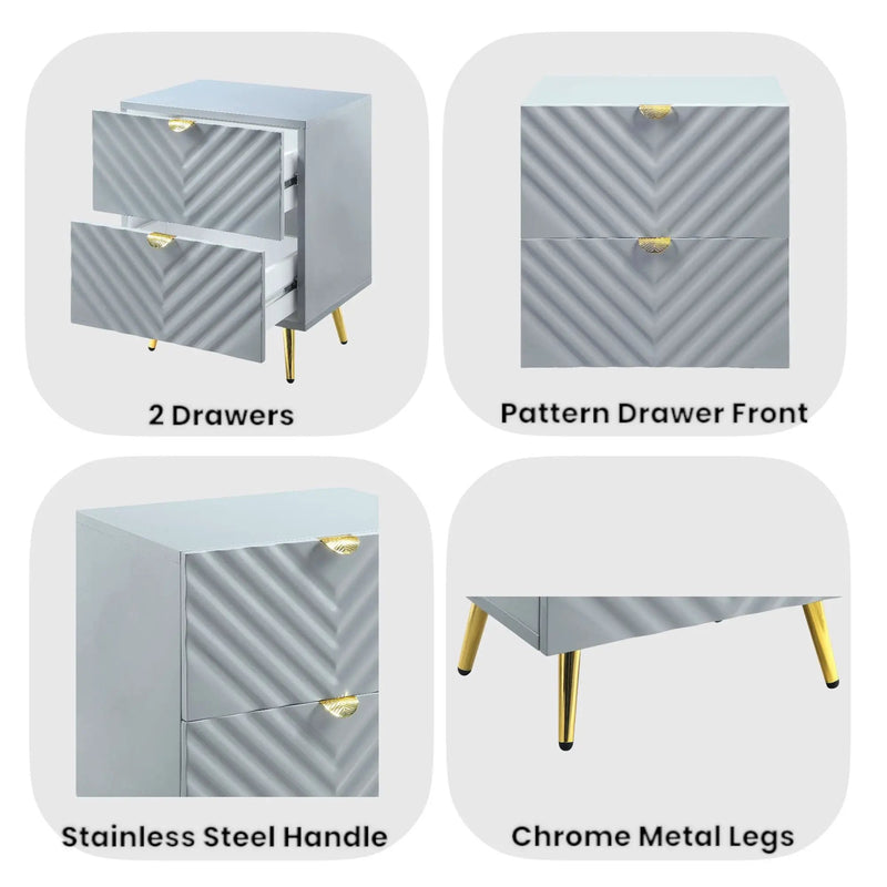 Gaines - High Gloss Nightstand by Unique Piece Furniture