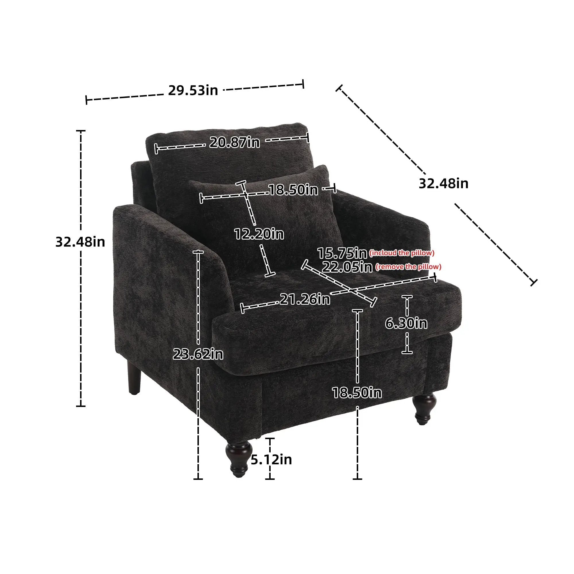 Modern Mid Century Wood Frame Armchair With Tufted Design by Unique Piece Furniture