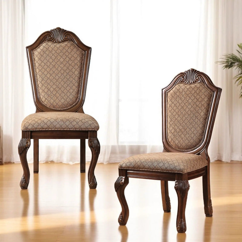 Chateau De Ville Side Chair (Set of 2) - Brown / Cherry by HouseOfZazla