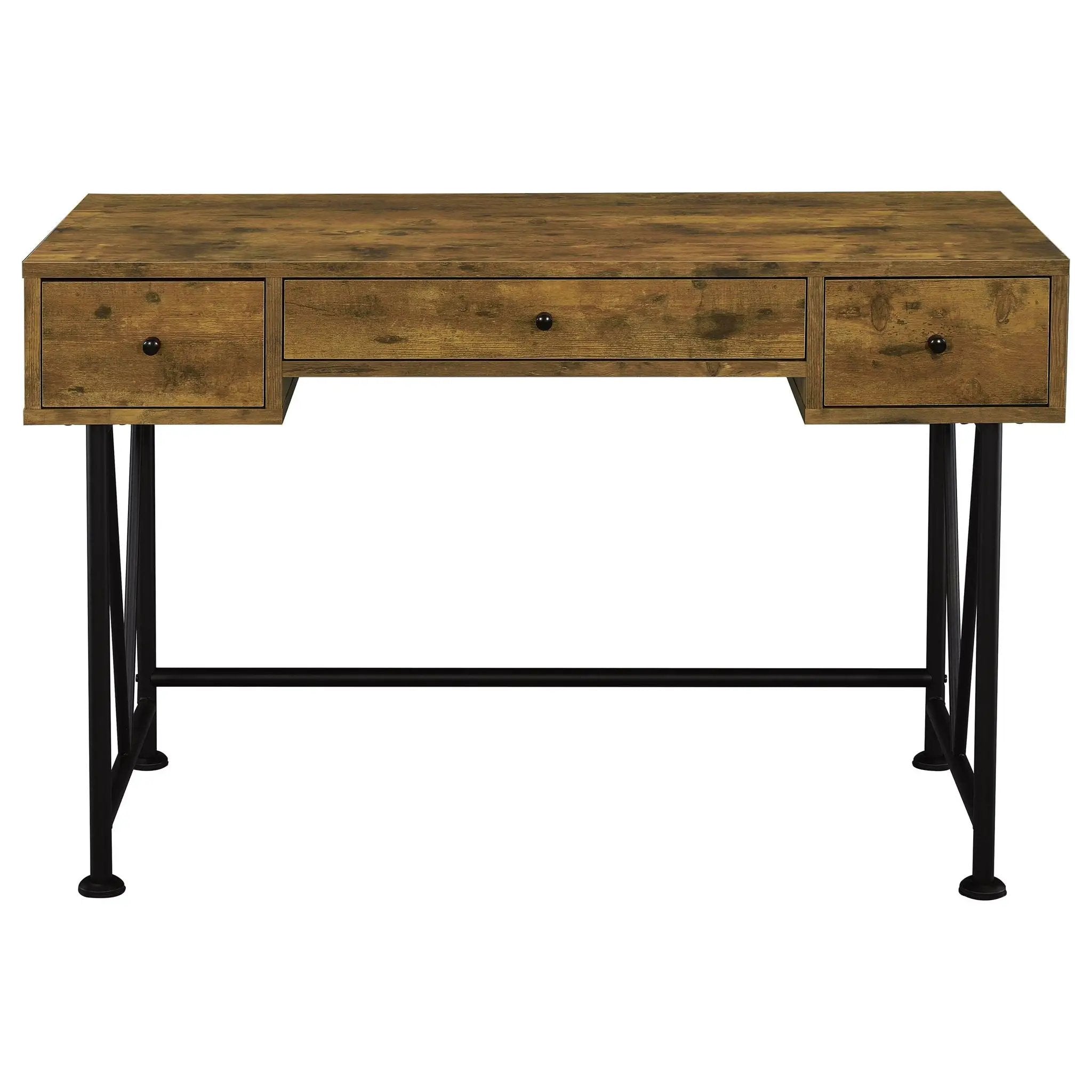 Analiese 47-inch 3-drawer Writing Desk Rustic Nutmeg by Unique Piece Furniture